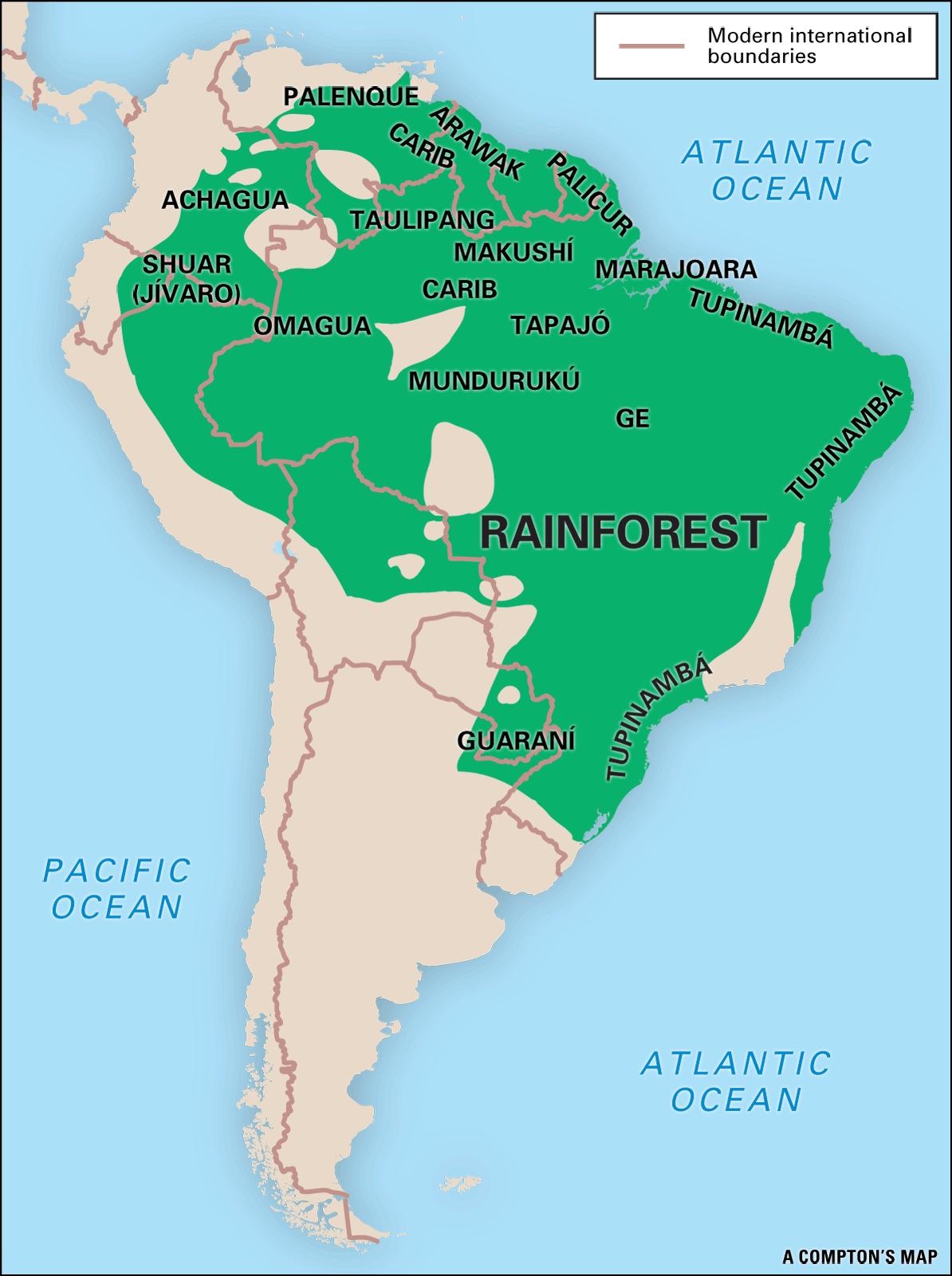 Kaart Van Brazilië Amazone Regenwoud 