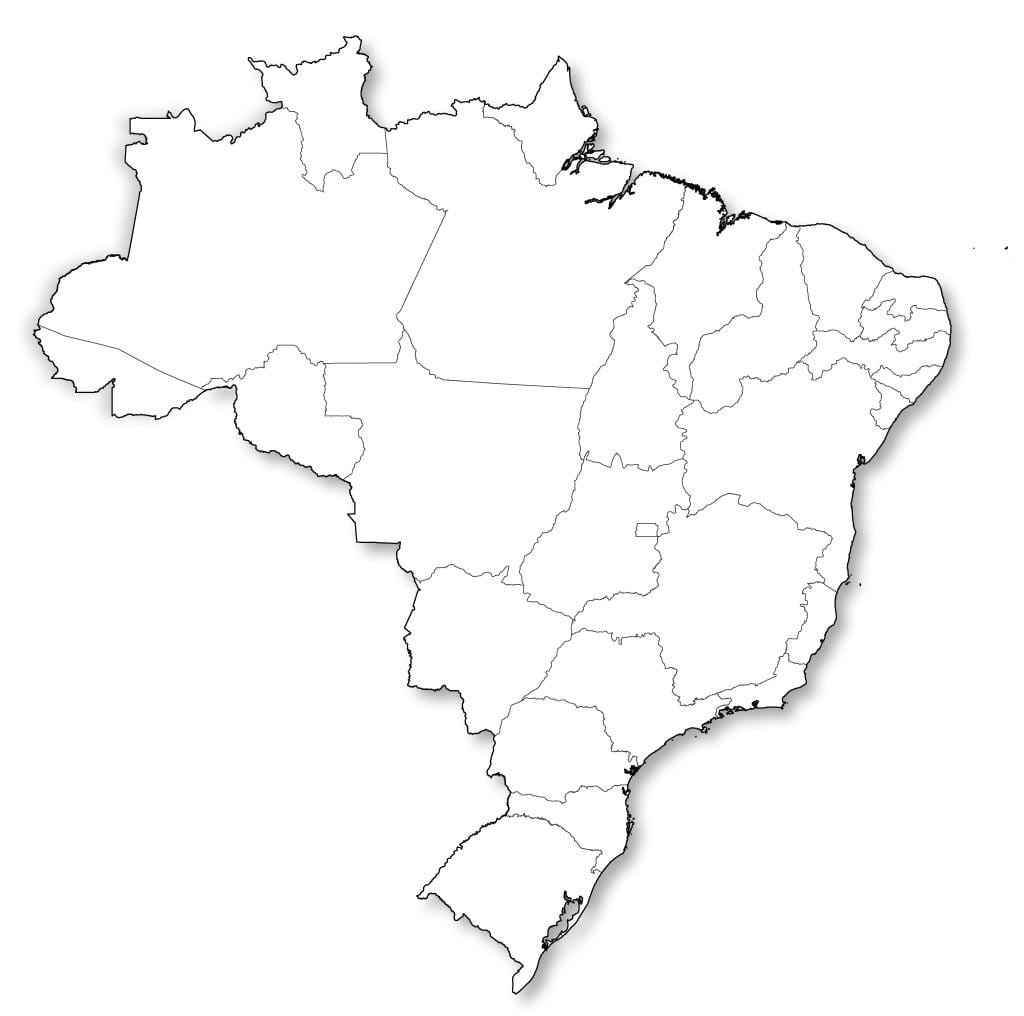 Kaart van brazilië leeg