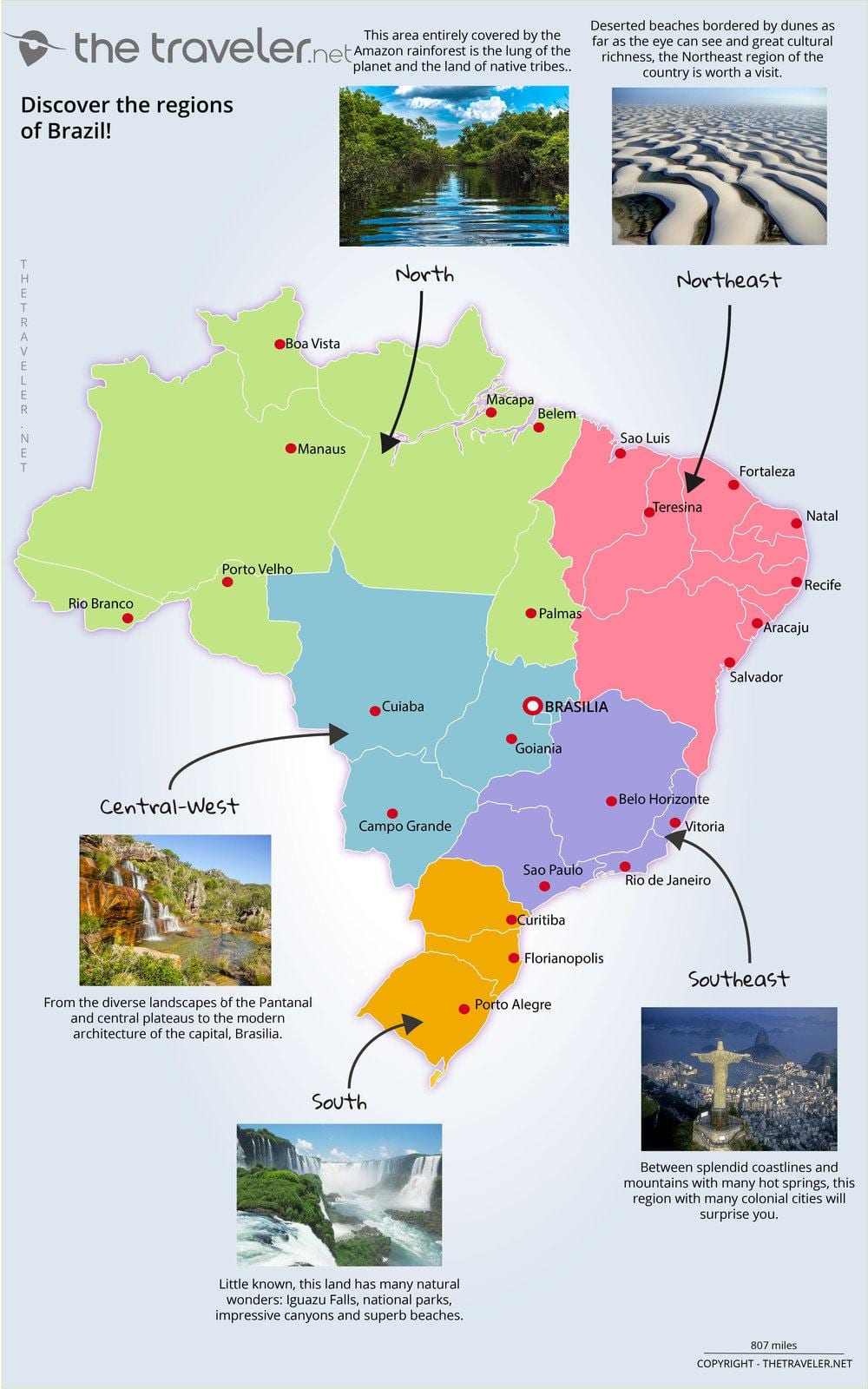 kaart van Brazilië attractie