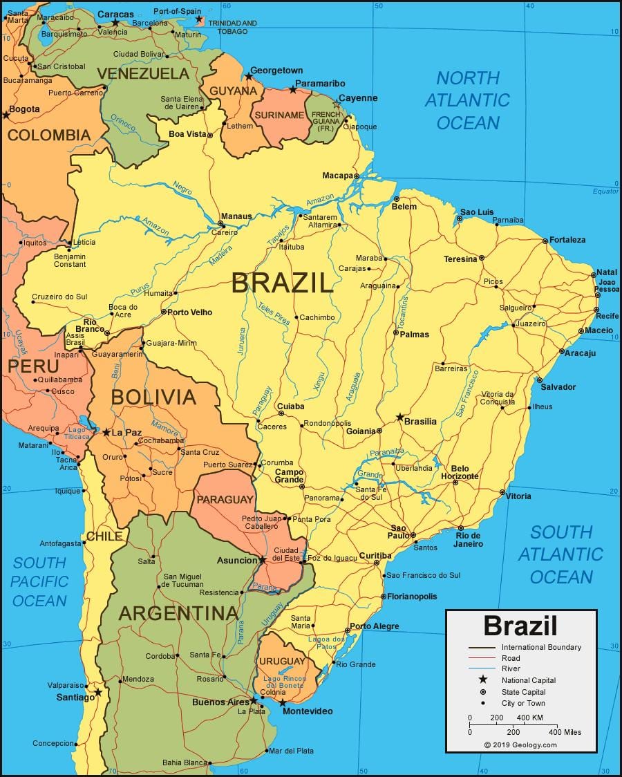 steden van de kaart van Brazilië