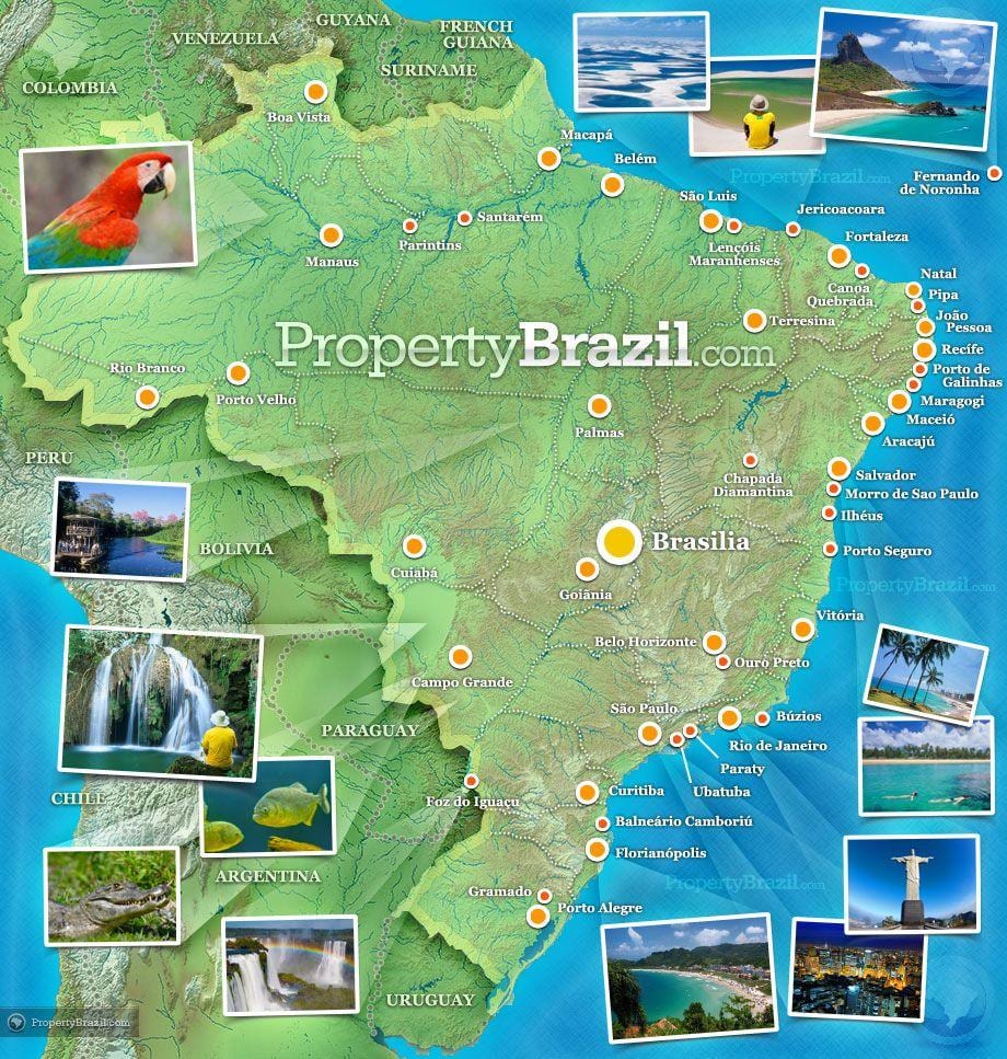 toeristische kaart van Brazilië