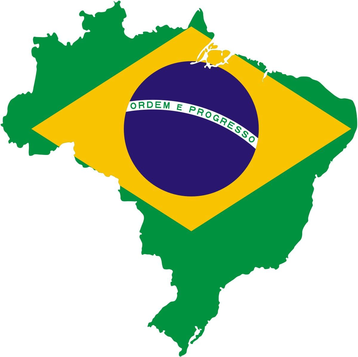 Brazilië vlag kaart