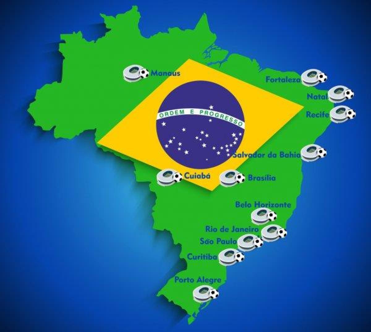 kaart van Brazilië stadion