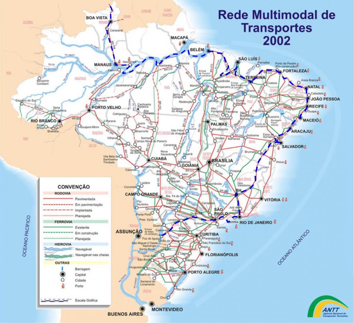 kaart van Brazilië transporten