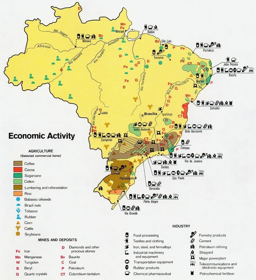 economische kaart van Brazilië