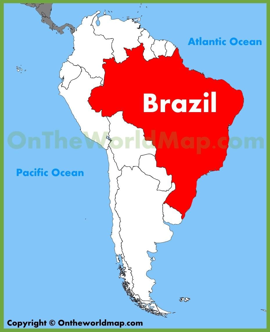 kaart van Brazilië in zuid-amerika