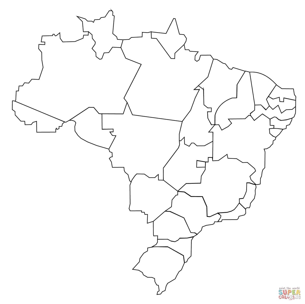 zwart-wit kaart van Brazilië