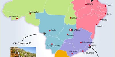 Kaart van Brazilië attractie