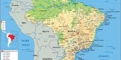 Brazilië geografische kaart