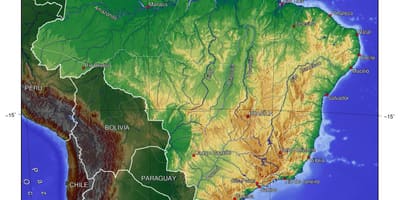 Hoogte kaart van Brazilië