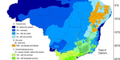 Klimaat Brazilië kaart