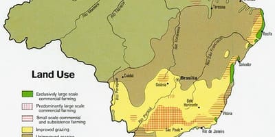 Kaart van Brazilië landbouw