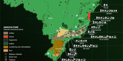 Kaart van Brazilië natuurlijke ressources