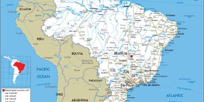 Road kaart van Brazilië