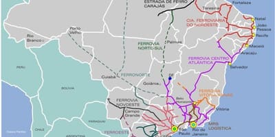 Brazilië spoorweg kaart