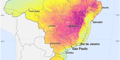 Kaart van Brazilië zon