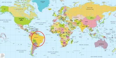 Brazilië in kaart van de wereld