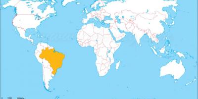 Locatie van Brazilië op de kaart van de wereld
