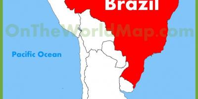 Kaart van Brazilië in zuid-amerika